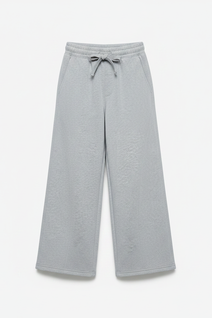 Pantalon Fluide Gris Ample Coton Basique Garçon - Molleton - vue 3
