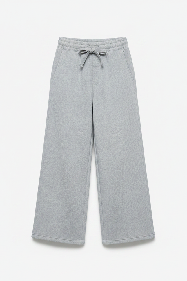 Pantalon Fluide Gris Ample Coton Basique Garçon - Molleton - vue 3
