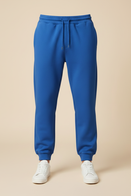 Pantalon Fluide Bleu Cordon Ample Décontracté Homme - Molleton - vue 3