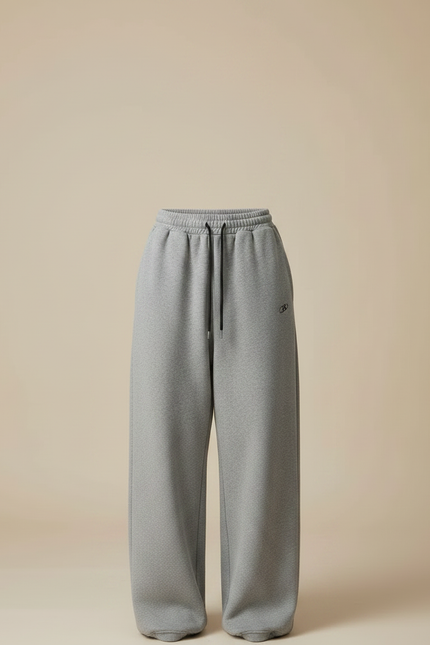 Pantalon Fluide Gris Ample Sport Décontracté Cordon - Molleton - vue 3