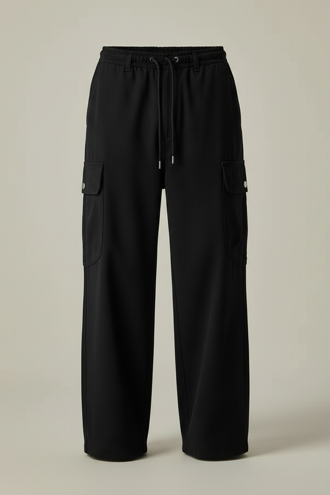 Pantalon Fluide Homme Noir Coupe Ample Viscose - vue 3