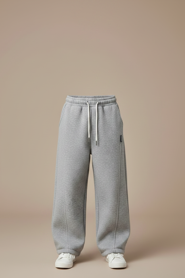 Pantalon Fluide Gris Ample Coton Enfant - Molleton - vue 3