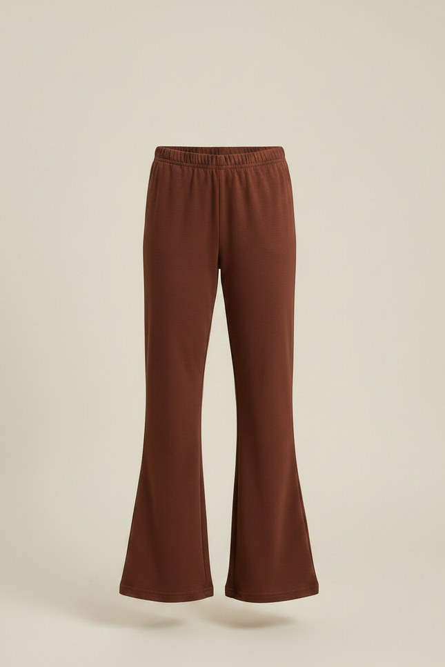 Pantalon Fluide Marron Ample Évasé Confortable Enfant - Molleton - vue 3