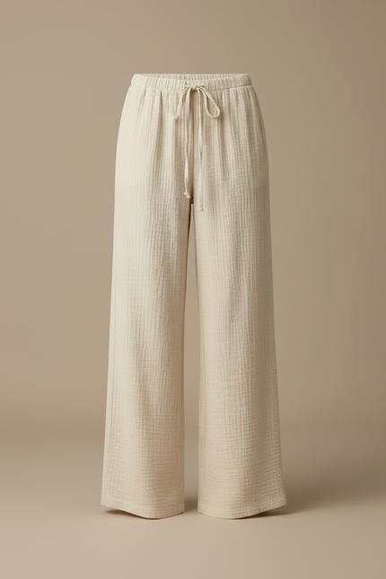 Pantalon Fluide Femme Coton Bio - Beige - vue 3