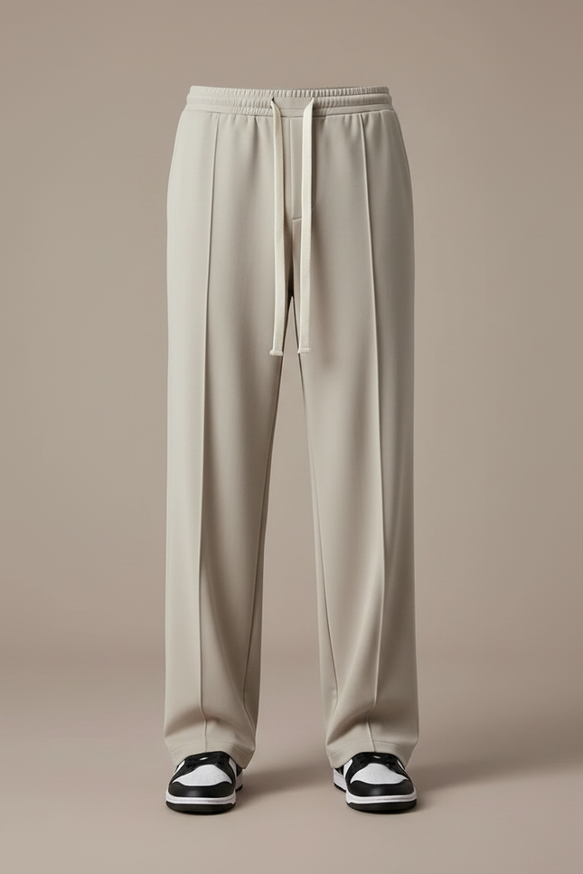 Pantalon Fluide Beige Homme Décontracté Droit Léger - Polyester - vue 3