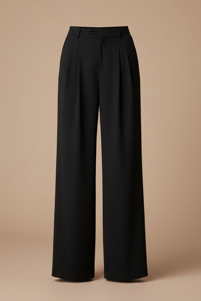 Pantalon Fluide Noir Satin - vue 3