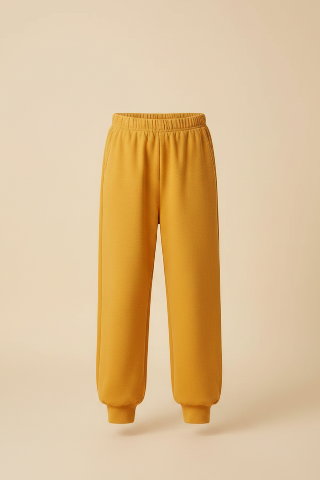 Pantalon Fluide Jaune Moutarde - Molleton - vue 3