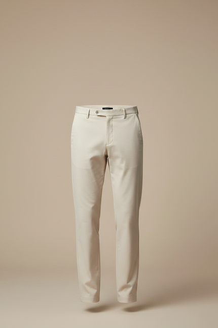 Pantalon Fluide Beige Droit Élégant Homme Décontracté - Gabardine - vue 3