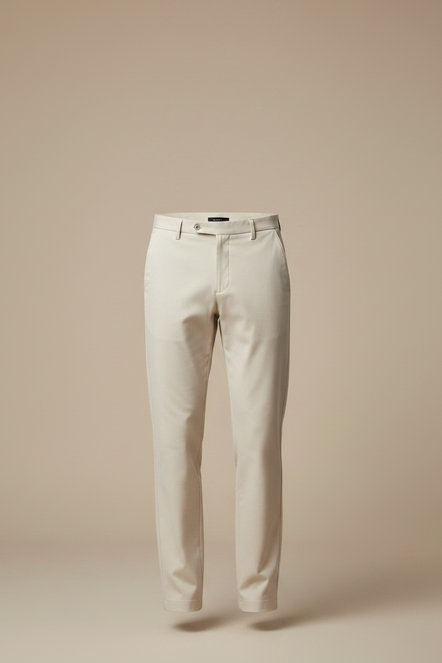 Pantalon Fluide Beige Droit Élégant Homme Décontracté - Gabardine - vue 3