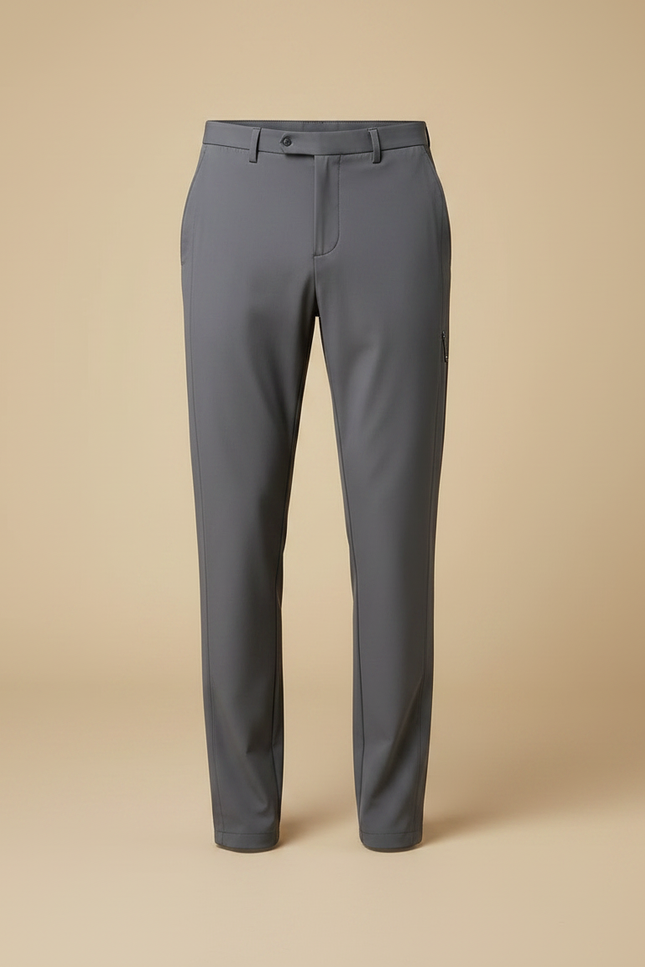 Pantalon Fluide Gris Homme Slim Élégant Décontracté - Polyester - vue 3