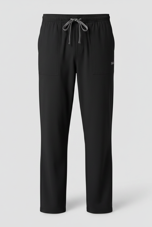 Pantalon Fluide Noir Ample Décontracté Confortable Homme - Polyester - vue 3