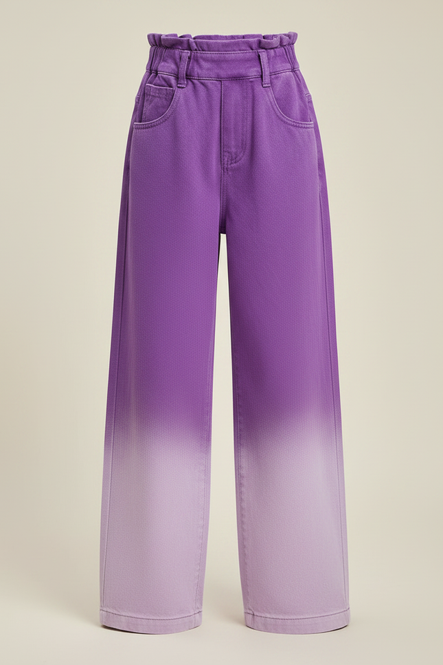 Pantalon Fluide Violet Dégradé Ample Taille Haute - Jean - vue 3