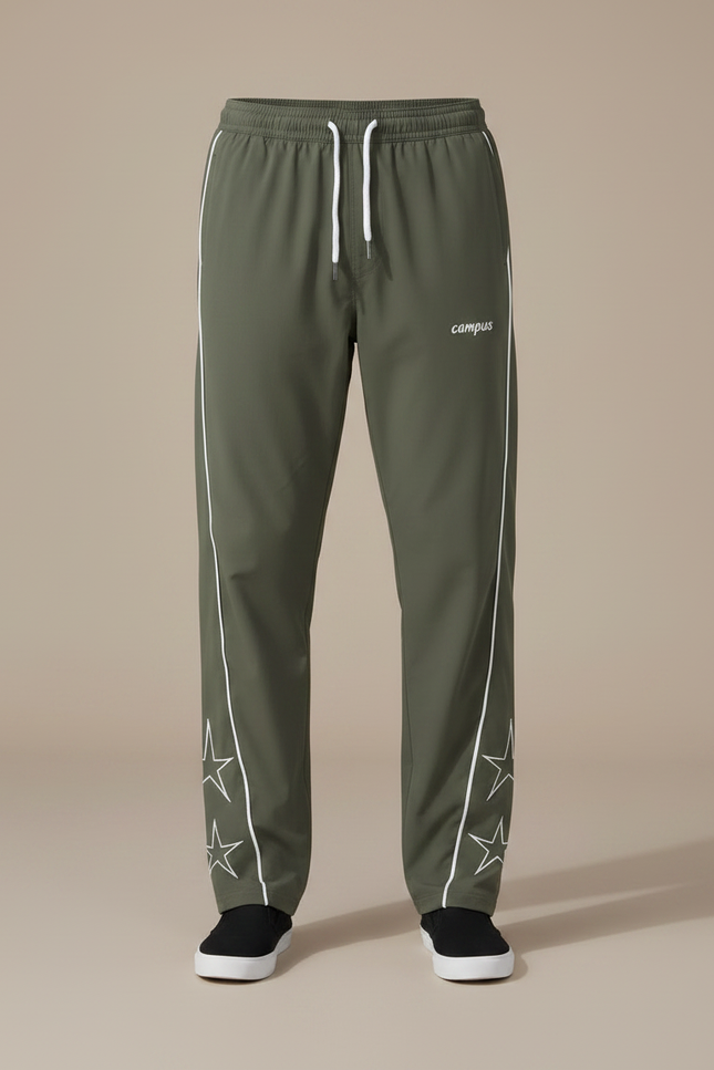 Pantalon Fluide Kaki Étoiles Sport Décontracté Homme - Polyester - vue 3