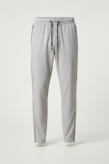 Pantalon Fluide Gris Athlétique Rayé Léger Sportswear Homme - Polyester - vue 3