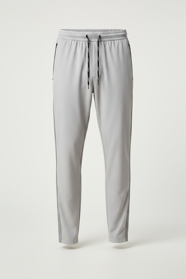 Pantalon Fluide Gris Athlétique Rayé Léger Sportswear Homme - Polyester - vue 3