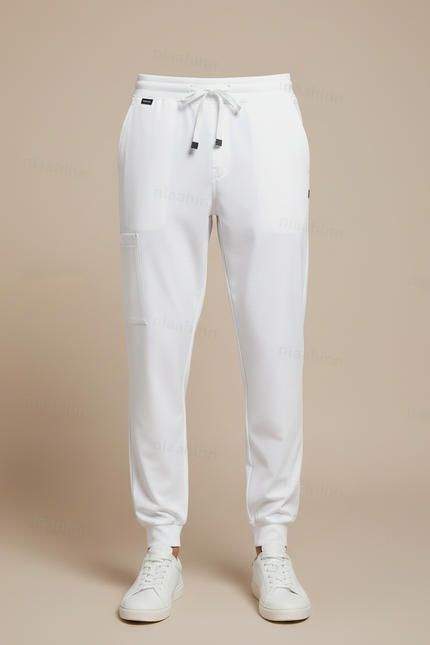 Pantalon Fluide Blanc Jogger Homme Confortable Sport - Polyester - vue 3