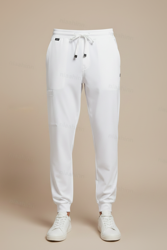 Pantalon Fluide Blanc Jogger Homme Confortable Sport - Polyester - vue 3
