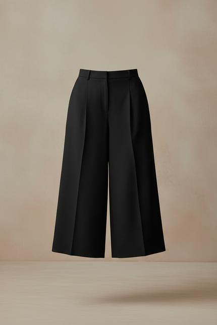 Pantalon Fluide Noir Ample Plissé Chic Femme - Polyester - vue 3