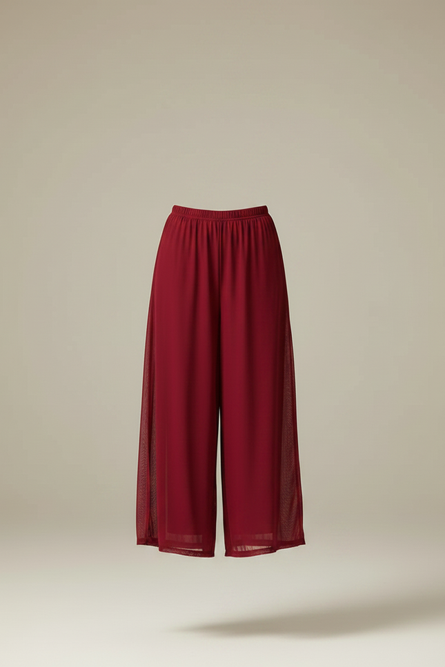 Pantalon Fluide Bordeaux Gaze Ample Danse Classique - Polyester - vue 3
