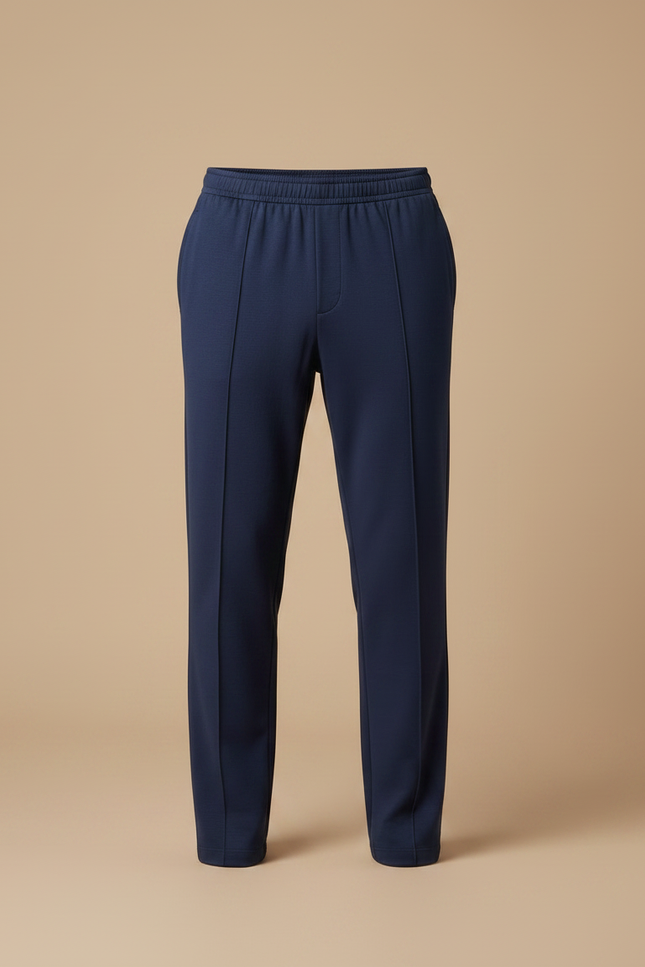 Pantalon Fluide Homme Bleu Marine Décontracté Droit - Molleton - vue 3