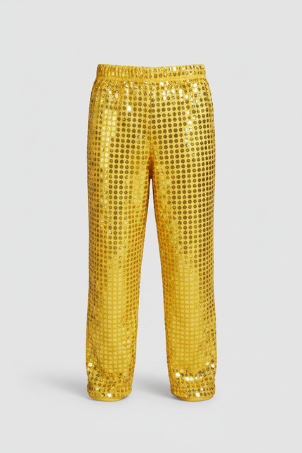 Pantalon Fluide Jaune Paillettes Ample Scène Enfant - Polyester - vue 3