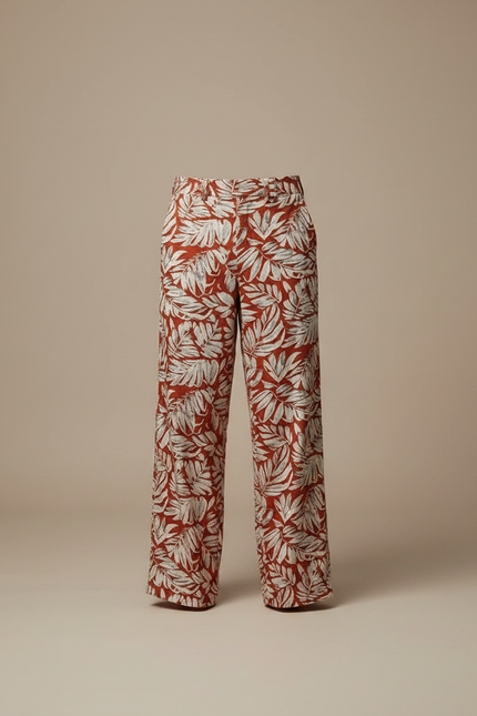Pantalon Fluide Imprimé Feuillage Ample Homme Bohème - Viscose - vue 3