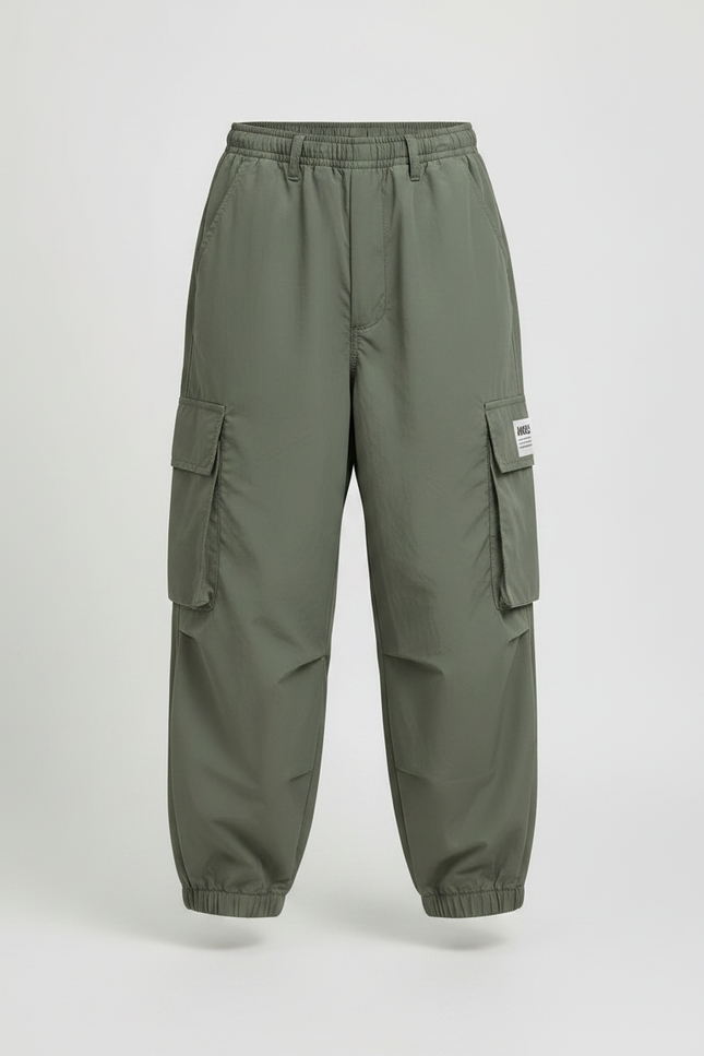 Pantalon Fluide Kaki Ample Cargo Garçon Décontracté - Polyester - vue 3