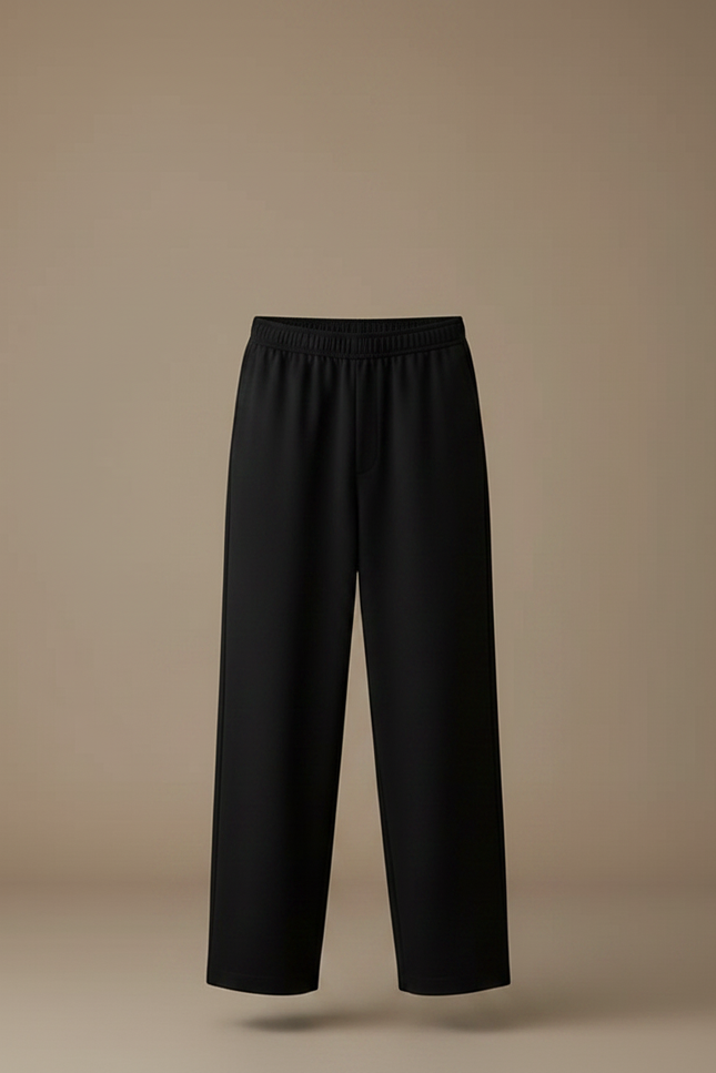 Pantalon Fluide Homme Noir Palazzo Viscose - Polyester - vue 3
