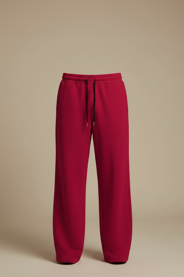 Pantalon Fluide Rouge Ample Décontracté Cordon Homme - Molleton - vue 3