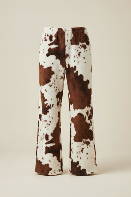 Pantalon Fluide Imprimé Vache Ample Doux Polaire - Molleton - vue 3