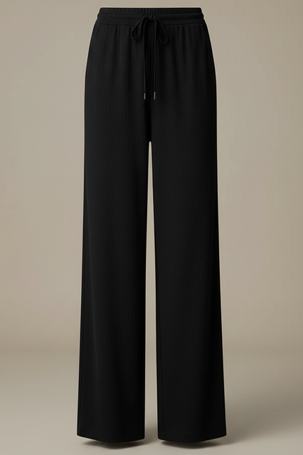 Pantalon Maille Fluide Femme - Noir - vue 3