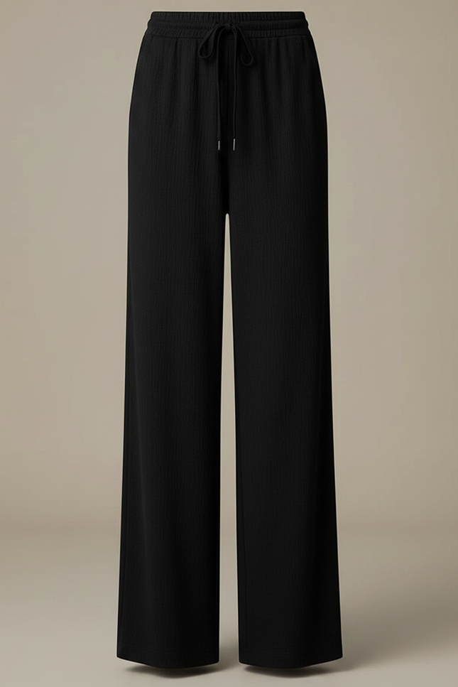 Pantalon Maille Fluide Femme - Noir - vue 3