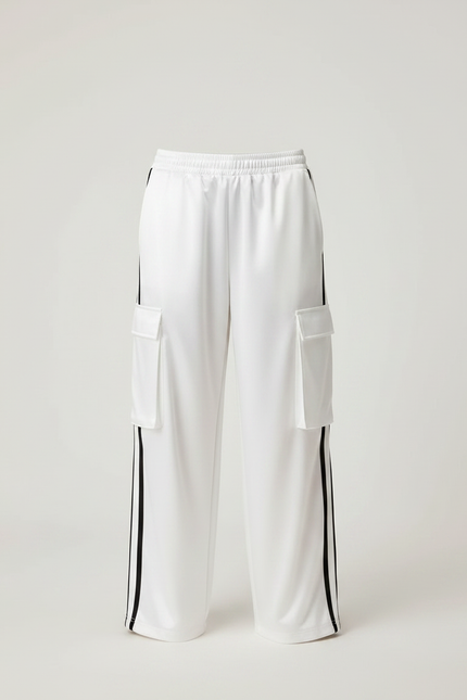 Pantalon Fluide Brillant - Blanc Satin - vue 3