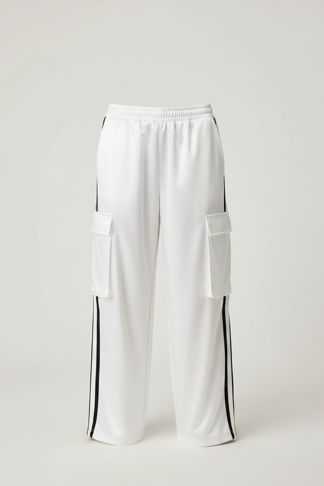 Pantalon Fluide Brillant - Blanc Satin - vue 3
