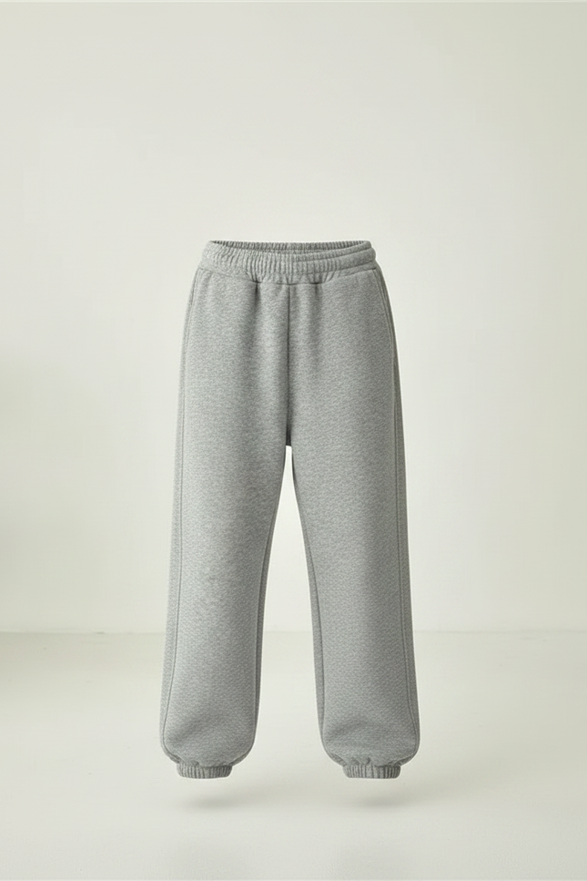 Pantalon Fluide Gris Ample Molletonné Décontracté Garçon - vue 3