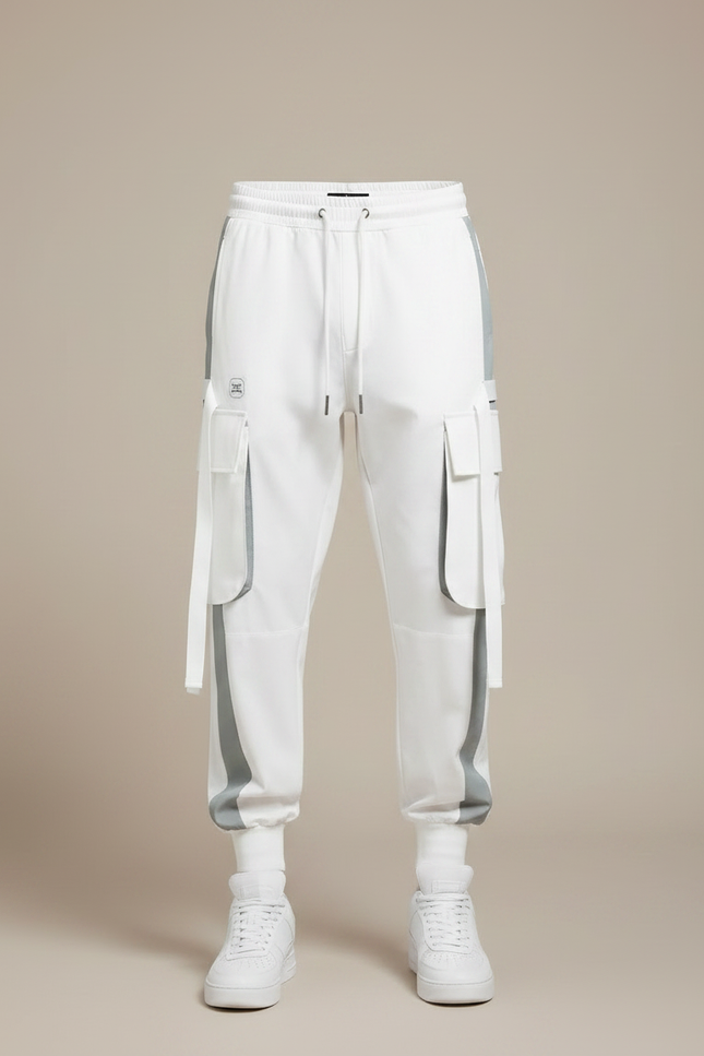 Pantalon Fluide Cargo Blanc Sport Homme - Polyester - vue 3
