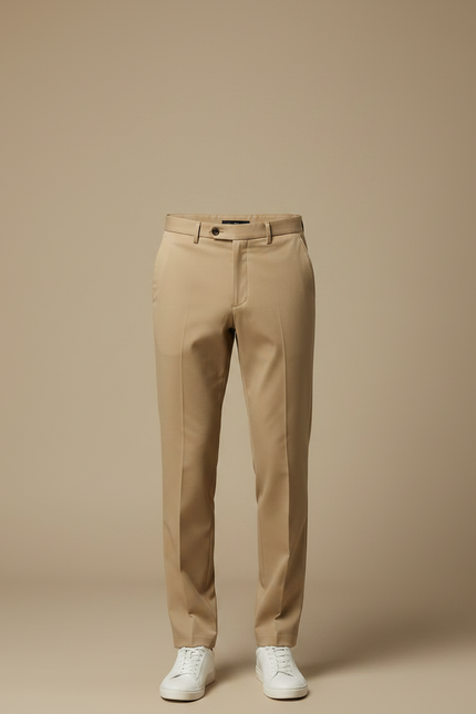 Pantalon Fluide Beige Droit Extensible Élégant Homme - Gabardine - vue 3
