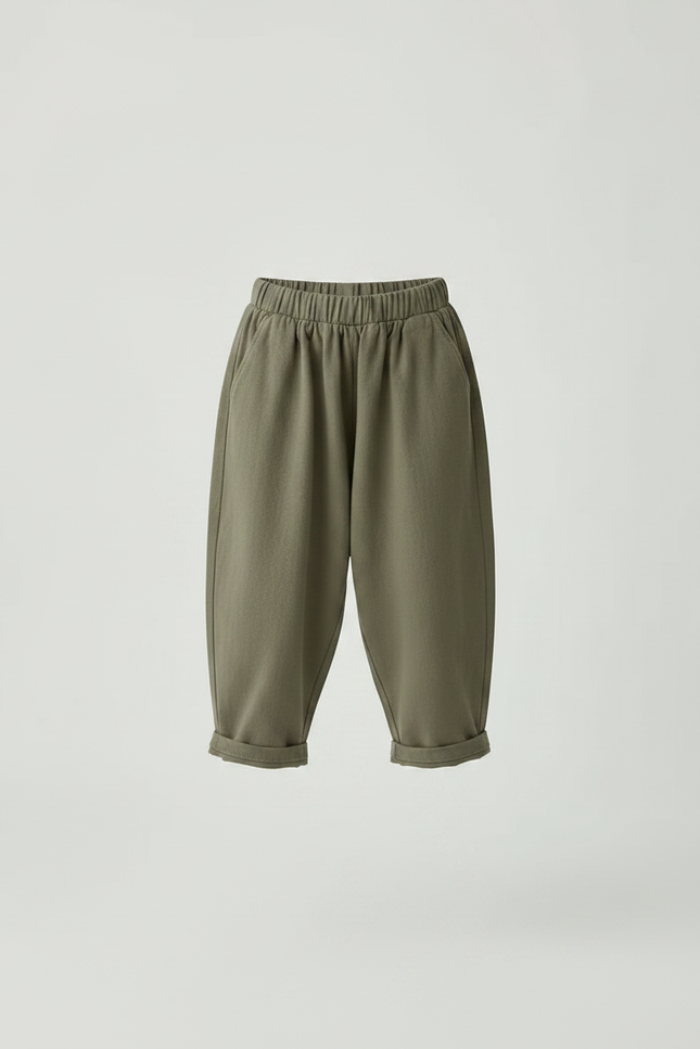 Pantalon Fluide Kaki Coton Ample Décontracté Enfant - Molleton - vue 3