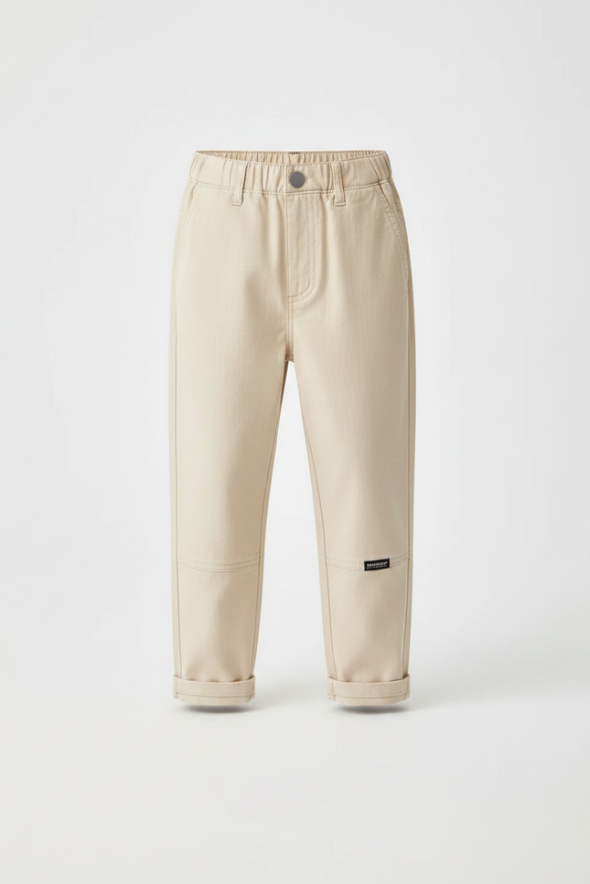 Pantalon Fluide Beige Coton Décontracté Garçon - Gabardine - vue 3
