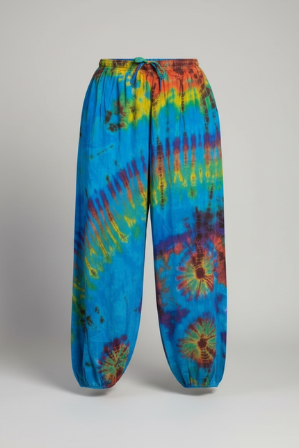 Pantalon Fluide Tie-Dye Ample Coloré Confortable Bohème - Multicolore Viscose - vue 3