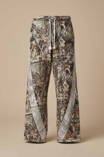 Pantalon Fluide Camouflage Ample Décontracté Rayures Blanches - Imprimé Molleton - vue 3