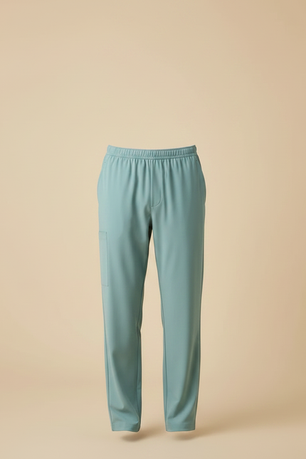 Pantalon Fluide Vert Droit Décontracté Homme Confortable - Polyester - vue 3