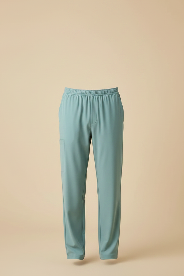 Pantalon Fluide Vert Droit Décontracté Homme Confortable - Polyester - vue 3