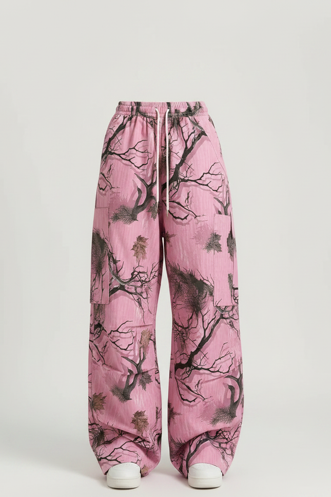 Pantalon Fluide Rose Graffiti Ample Décontracté Streetwear - Polyester - vue 3
