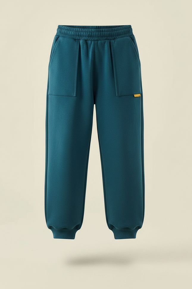 Pantalon Fluide Bleu Canard Ample Coton Décontracté Enfant - Molleton - vue 3