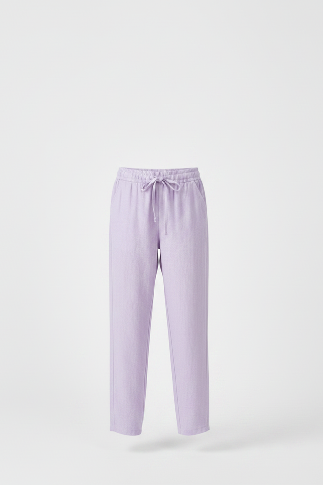 Pantalon Fluide Violet Lin Ample Décontracté Fille - vue 3