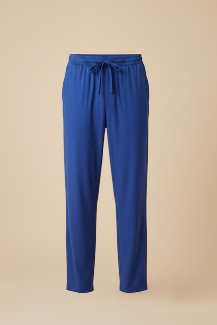 Pantalon Fluide Bleu Droit Décontracté Homme Cordon - Polyester - vue 3