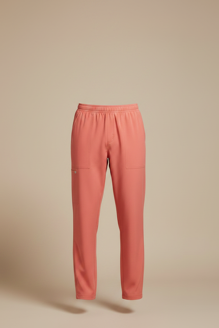 Pantalon Fluide Corail Homme Droit Décontracté - Rose Viscose - vue 3