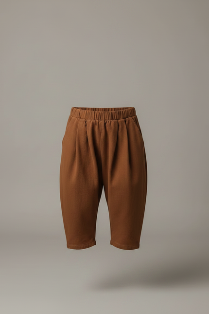 Pantalon Fluide Fille Terracotta Coupe Ample - Marron Molleton - vue 3