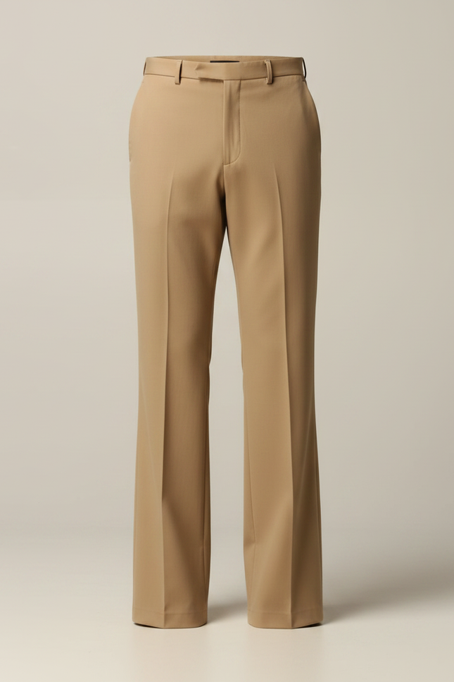 Pantalon Fluide Beige Évasé Droit Homme Élégant - Gabardine - vue 3